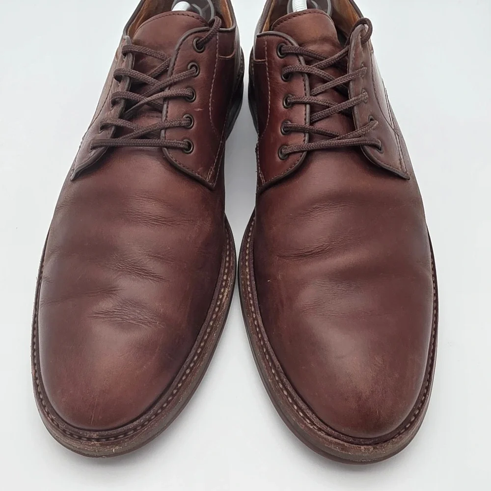 Johnston & Murphy Derby Dress Shoes Men 11M Brown Leather Brazil Lug Sole Preppy